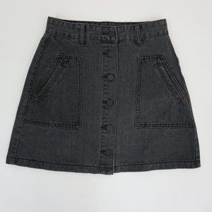 Sage the Label Womens Skirt S Bisous Cotton Denim Mini Skirt Black Size S